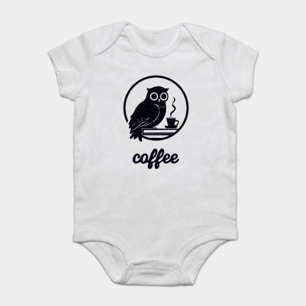 Books Coffee And Owl Baby Bodysuit by CreativeSage